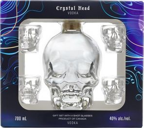 Vodka Crystal Head+4 sklo SHOT 40% 